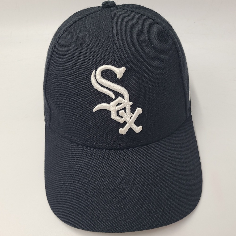 Chicago White Sox Hat Adjustable 47 Brand MVP Black White MLB Wool Blend Men